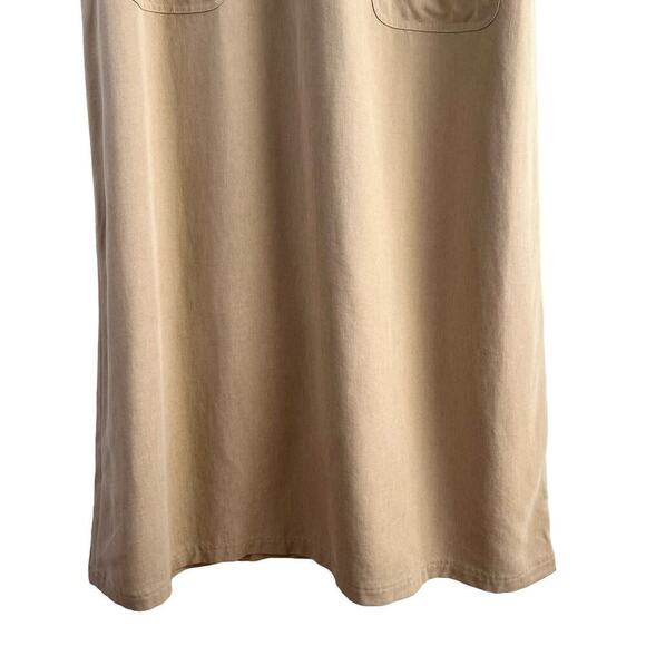 Talbots Linen Blend Scoop Neck Sleeveless Shift Maxi Dress in Tan, Size 16 - Picture 7 of 10